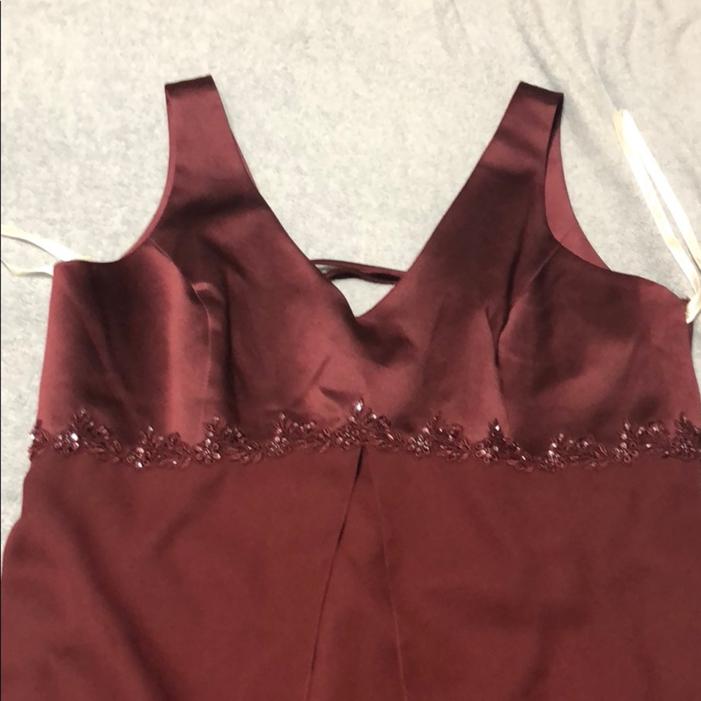 David’s Bridal Maroon Bridesmaids Dress